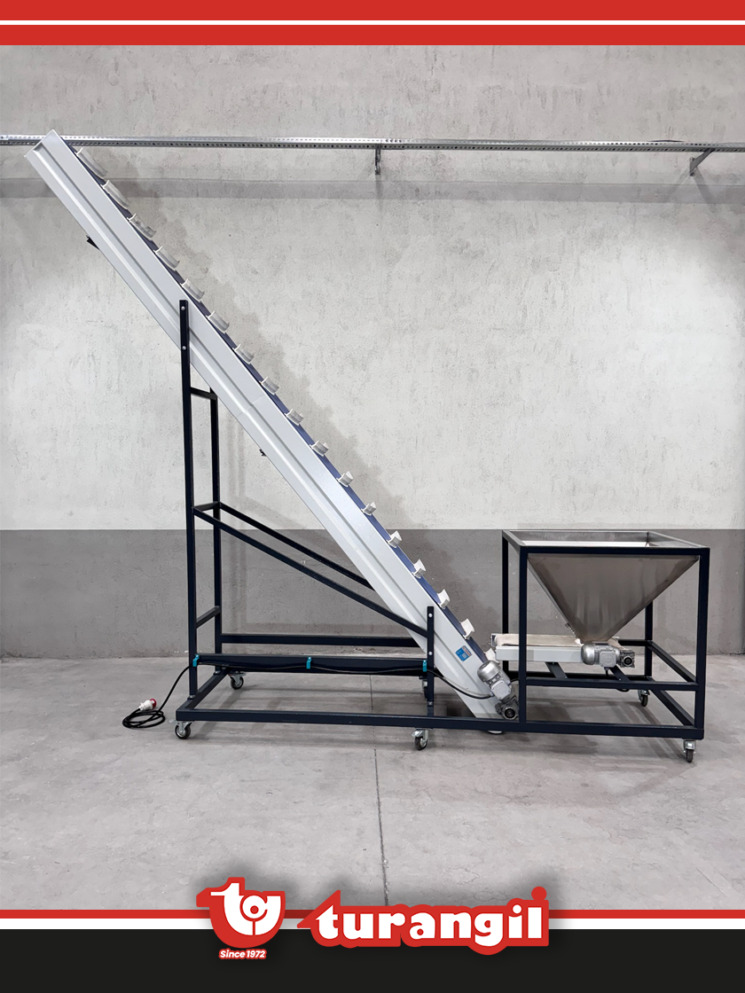 TGTKSHE500-40 PVC KAYIŞLI 5000X400MM DİKEY PAKETLEME OTOMATİK BESLEME MAKİNE KONVEYÖRÜ